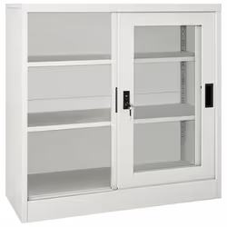 vidaXL Sliding Door Cabinet Light Grey Steel Office Side File Storage Cabinet - Additional view 6