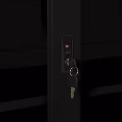 vidaXL Sliding Door Cabinet Black Steel Office Side Filing Storage Cabinet - Additional view 2