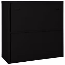 vidaXL Sliding Door Cabinet Black Steel Office Side Filing Storage Cabinet - Additional view 5