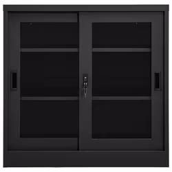 vidaXL Sliding Door Cabinet Anthracite Steel Office Side File Storage Cabinet
