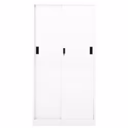 vidaXL Office Cabinet with Sliding Door White Steel Filing Storage Cabinet - Additional view 4