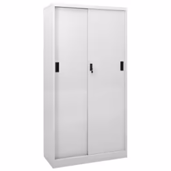 vidaXL Office Cabinet with Sliding Door Light Grey Steel Filing Side Cabinet