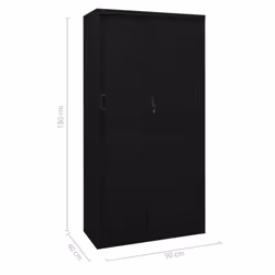 vidaXL Office Cabinet with Sliding Door Black Steel Filing Storage Cabinet - Additional view 8