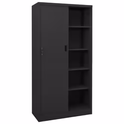 vidaXL Office Cabinet with Sliding Door Anthracite Steel Filing Side Cabinet
