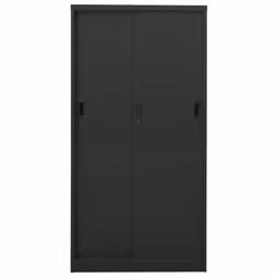 vidaXL Office Cabinet with Sliding Door Anthracite Steel Filing Side Cabinet - Additional view 4