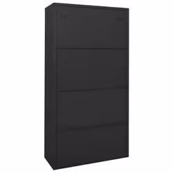 vidaXL Office Cabinet with Sliding Door Anthracite Steel File Storage Cabinet - Additional view 4