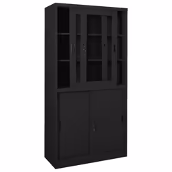 vidaXL Office Cabinet with Sliding Door Anthracite Steel File Storage Cabinet - Additional view 5