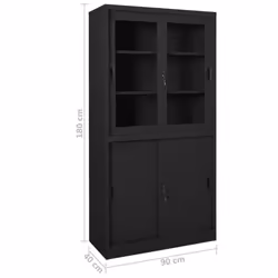 vidaXL Office Cabinet with Sliding Door Anthracite Steel File Storage Cabinet - Additional view 7