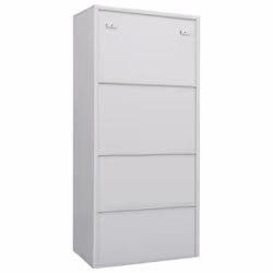 vidaXL Wardrobe Light Grey Steel Hanger Organiser Clothing Cabinet Cupboard - Additional view 4