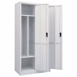 vidaXL Wardrobe Light Grey Steel Hanger Organiser Clothing Cabinet Cupboard - Additional view 5