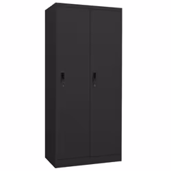 vidaXL Wardrobe Anthracite Steel Bedroom Clothing Cabinet Hanger Organiser