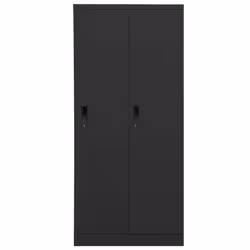 vidaXL Wardrobe Anthracite Steel Bedroom Clothing Cabinet Hanger Organiser