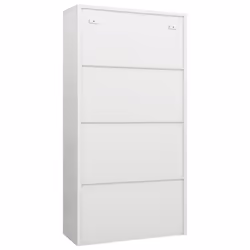 vidaXL Locker Cabinet White Steel Office Furniture Storage Organiser Wardrobe - Additional view 4