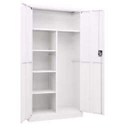 vidaXL Locker Cabinet White Steel Office Furniture Storage Organiser Wardrobe - Additional view 5