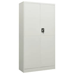 vidaXL Locker Cabinet Light Grey Steel Office Furniture Storage Organiser