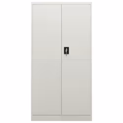 vidaXL Locker Cabinet Light Grey Steel Office Furniture Storage Organiser