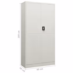 vidaXL Locker Cabinet Light Grey Steel Office Furniture Storage Organiser - Additional view 7