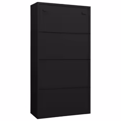 vidaXL Locker Cabinet Black Steel Office Furniture Storage Organiser Wardrobe - Additional view 4