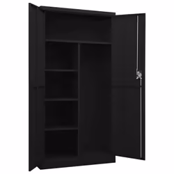 vidaXL Locker Cabinet Black Steel Office Furniture Storage Organiser Wardrobe - Additional view 5