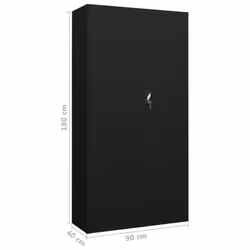 vidaXL Locker Cabinet Black Steel Office Furniture Storage Organiser Wardrobe - Additional view 7