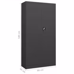 vidaXL Locker Cabinet Anthracite Steel Office Furniture Storage Organiser - Additional view 7