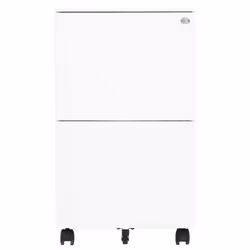 vidaXL Mobile File Cabinet White Steel Office File Storage Filing Cabinet - Additional view 2