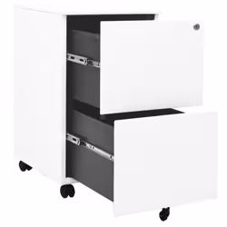 vidaXL Mobile File Cabinet White Steel Office File Storage Filing Cabinet - Additional view 5