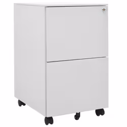 vidaXL Mobile File Cabinet Light Grey Steel Office File Storage Filing Cabinet