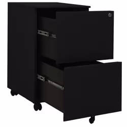 vidaXL Mobile File Cabinet Black Steel Office Filing File Storage Cabinet - Additional view 5