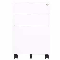 vidaXL Mobile File Cabinet White Steel Office File Storage Filing Cabinet - Additional view 2