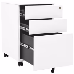 vidaXL Mobile File Cabinet White Steel Office File Storage Filing Cabinet - Additional view 5