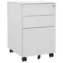vidaXL Mobile File Cabinet Light Grey Steel Office File Storage Filing Cabinet