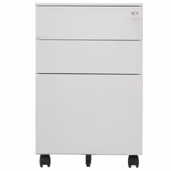 vidaXL Mobile File Cabinet Light Grey Steel Office File Storage Filing Cabinet