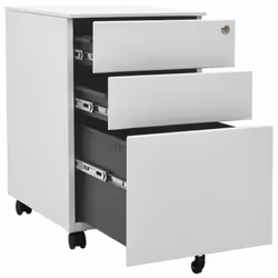 vidaXL Mobile File Cabinet Light Grey Steel Office File Storage Filing Cabinet - Additional view 5