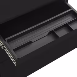 vidaXL Mobile File Cabinet Black Steel Office Storage Organiser Filing Cabinet - Additional view 6