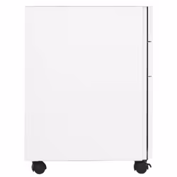 vidaXL Mobile File Cabinet White Steel Modern Office Storage Filing Cabinet - Additional view 4