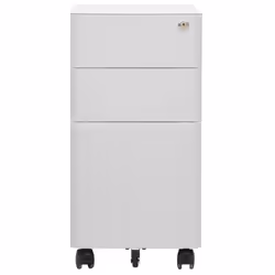 vidaXL Mobile File Cabinet Light Grey Steel Office Storage Filing Cabinet