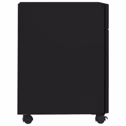 vidaXL Mobile File Cabinet Black Steel Modern Office Storage Filing Cabinet - Additional view 5