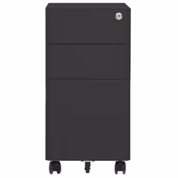 vidaXL Mobile File Cabinet Anthracite Steel Office Storage Filing Cabinet - Additional view 4