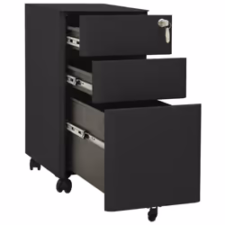 vidaXL Mobile File Cabinet Anthracite Steel Office Storage Filing Cabinet - Additional view 7