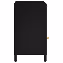 vidaXL Nightstand Black Steel and Glass Bedside Storage Cabinet Side Table - Additional view 5