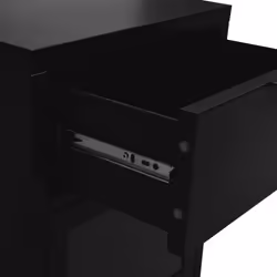vidaXL Nightstand Black Steel and Glass Bedside Storage Cabinet Side Table - Additional view 8