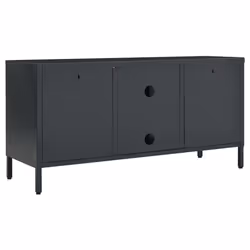 vidaXL TV Cabinet Anthracite Steel and Glass Stereo Cabinet TV Stand Lowboard - Additional view 6