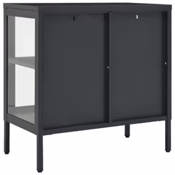 vidaXL Sideboard Anthracite Steel and Glass Highboard Book Storage Cabinet - Additional view 5