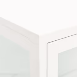 vidaXL Sideboard White Steel and Glass Home Highboard Storage Book Cabinet - Additional view 3