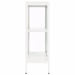vidaXL Sideboard White Steel and Glass Home Highboard Storage Book Cabinet - Additional view 5