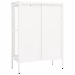 vidaXL Sideboard White Steel and Glass Home Highboard Storage Book Cabinet - Additional view 6