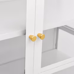vidaXL Display Cabinet White Steel and Tempered Glass Side Storage Cabinet - Additional view 10