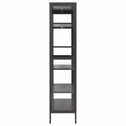 vidaXL Display Cabinet Anthracite Steel & Tempered Glass Side Storage Cabinet