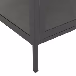 vidaXL Display Cabinet Anthracite Steel & Tempered Glass Side Storage Cabinet - Additional view 6